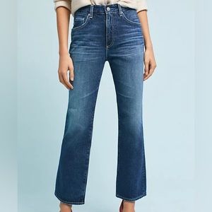 AG Adriano Goldschmied “The Rhett” High Waisted Straight Leg Blue Jeans